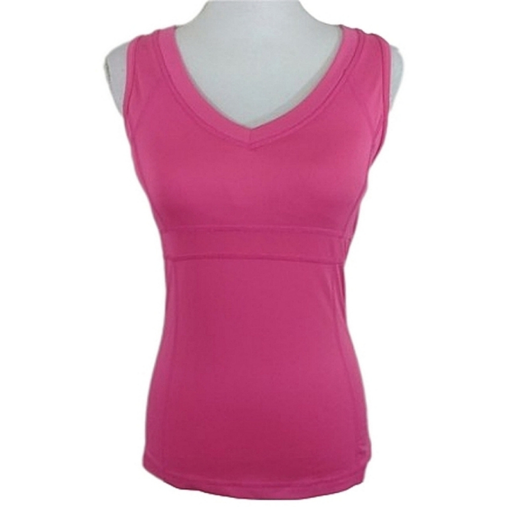 Tek Gear Sporty Stylish Pink Sleeveless V-Neck Athletic Top Active Wear